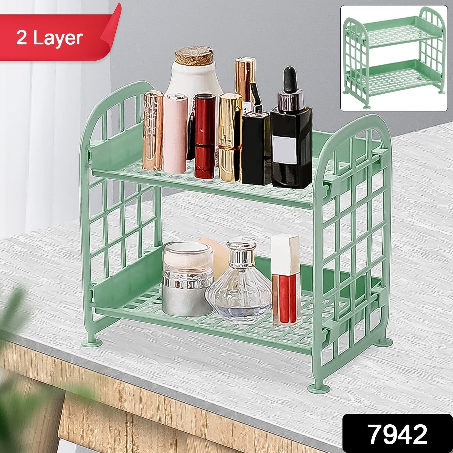 2Layer Foldable Plastic Small Storage Shelf / Rack (1 Pc / Mix Color) 2Layer Foldable Plastic Small Storage Shelf / Rack (1 Pc / Mix Color)